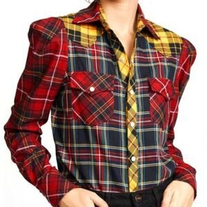 NEW Petersyn Aldrich Tartan cotton long sleeve shirt, XS‎